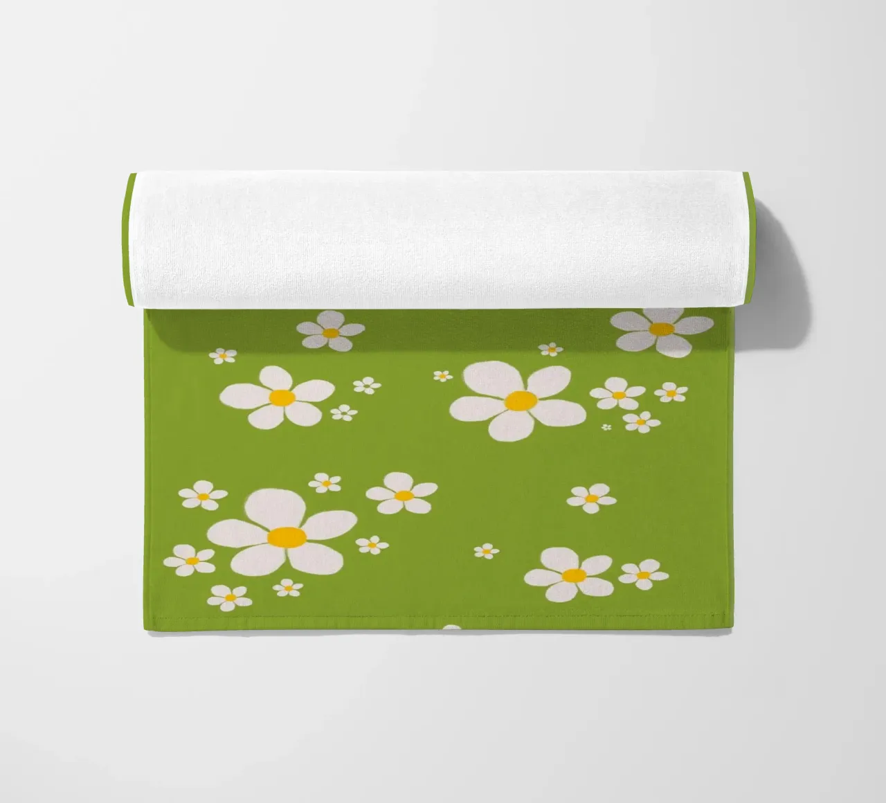 Daisy retro spring pattern beach towel by Studio Patruschka