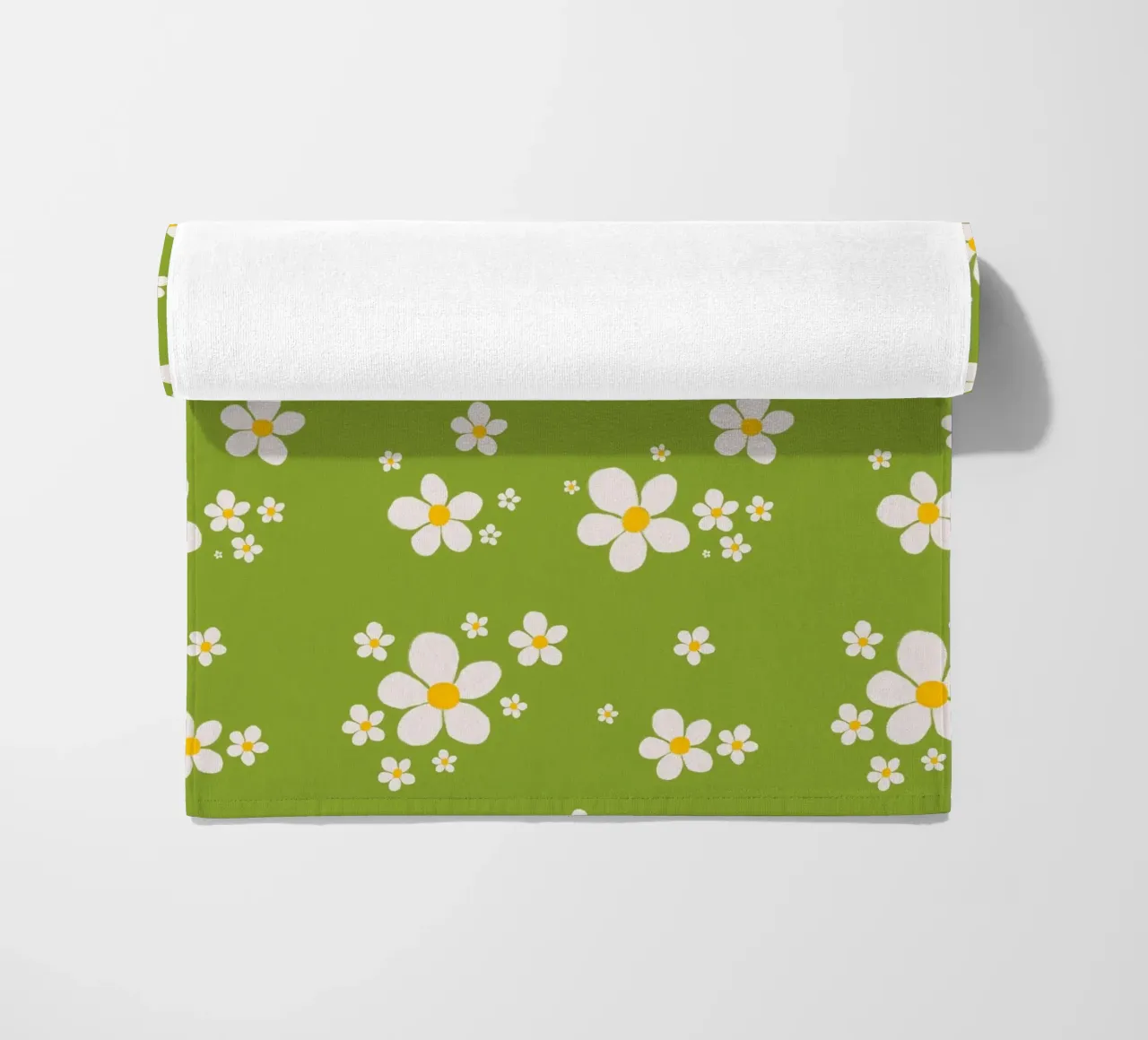 Daisy retro spring pattern beach towel by Studio Patruschka