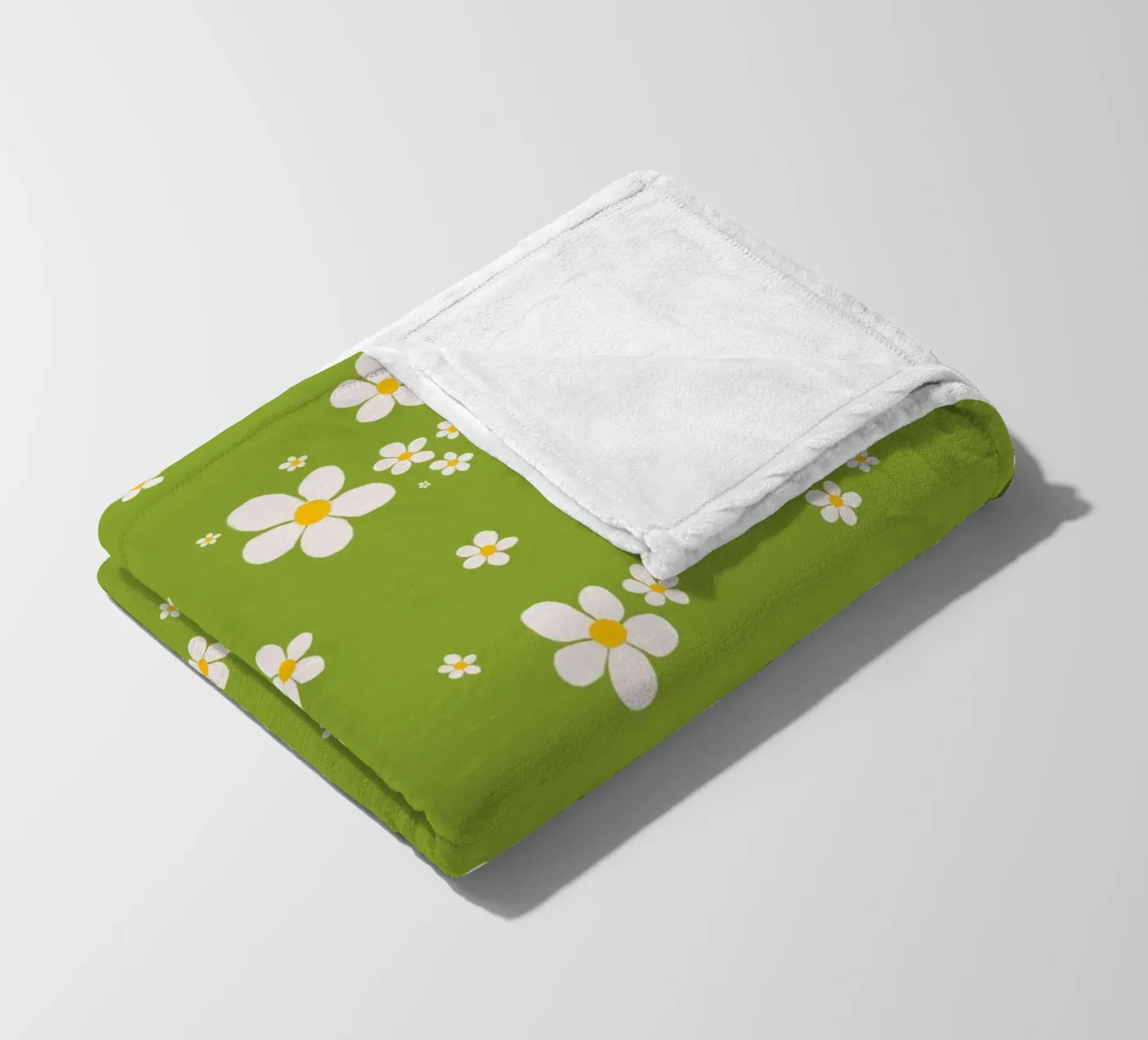 Daisy retro spring pattern fleece blanket by Studio Patruschka