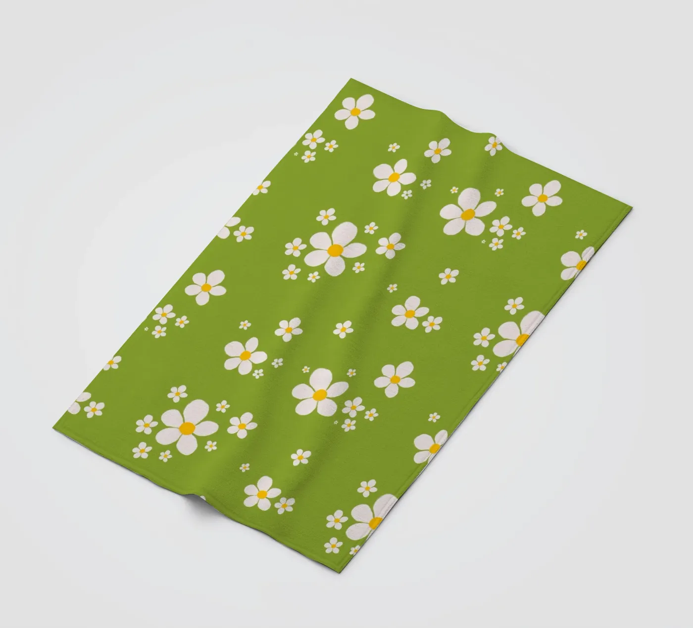 Daisy retro spring pattern fleece blanket by Studio Patruschka