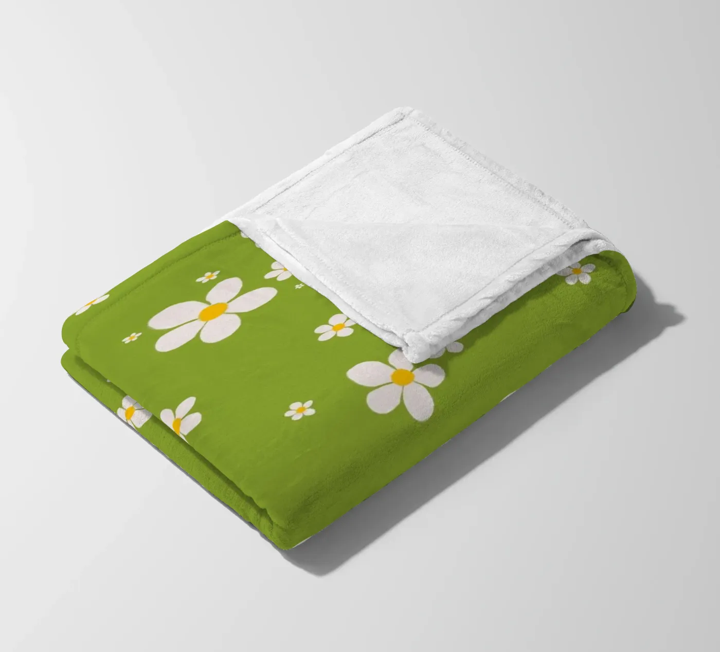 Daisy retro spring pattern fleece blanket by Studio Patruschka