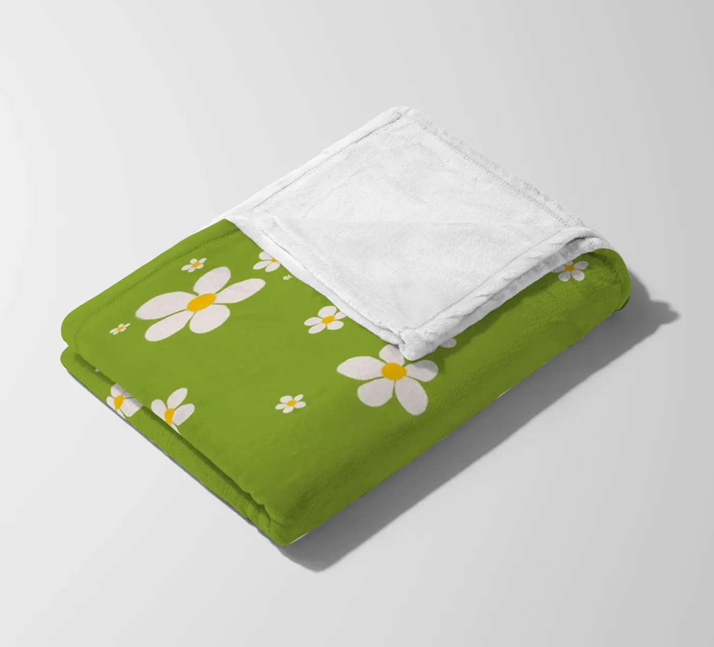 Daisy retro spring pattern fleece blanket by Studio Patruschka