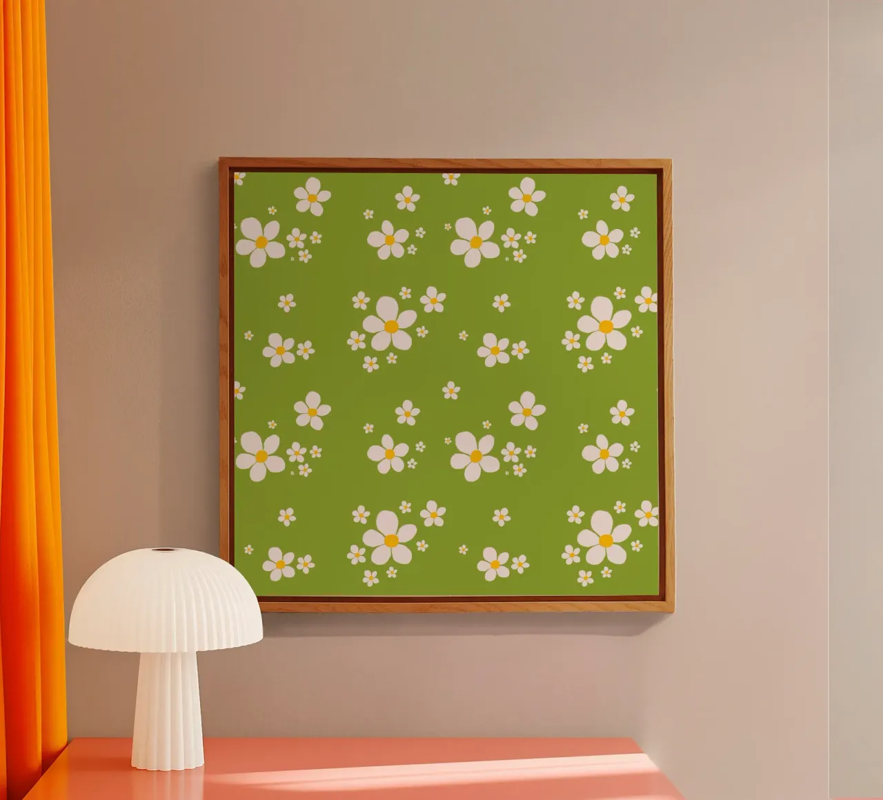 Motivo primaverile retrò a margherita plexiglass da Studio Patruschka