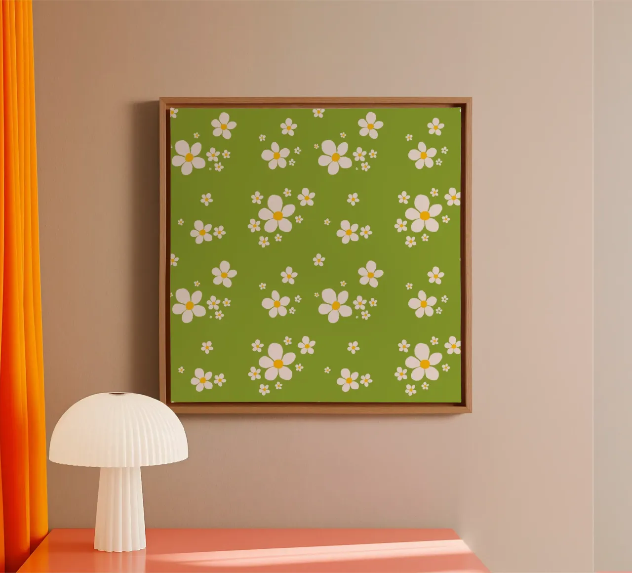 Daisy retro spring pattern canvas by Studio Patruschka