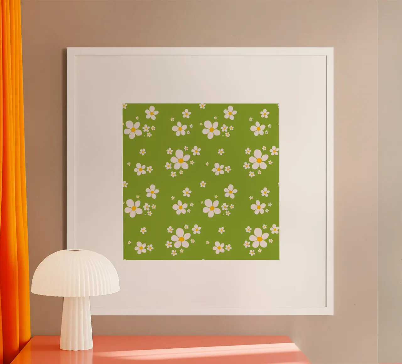 Madeliefje retro lentepatroon poster van Studio Patruschka