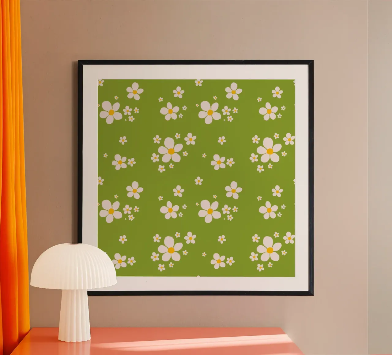 Madeliefje retro lentepatroon poster van Studio Patruschka