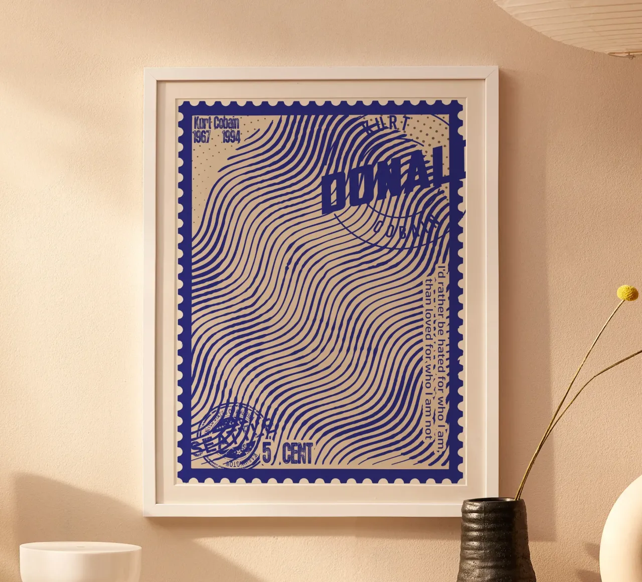 Francobolli Kurt Cobain arte poster da Doa Project