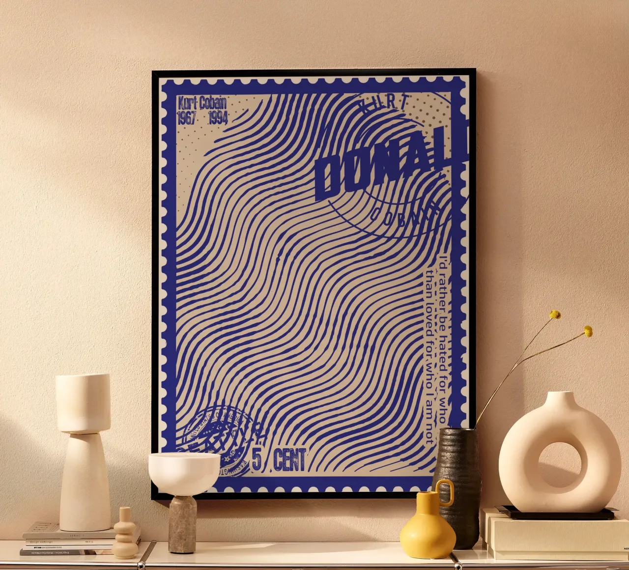 Francobolli Kurt Cobain arte poster da Doa Project