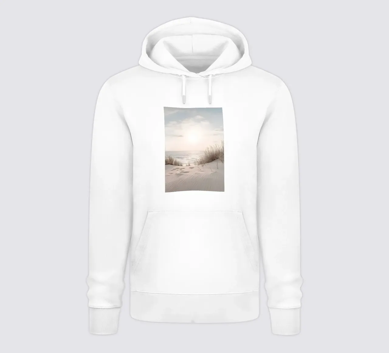 spiaggia beige minimalsm felpa con cappuccio da mitaco