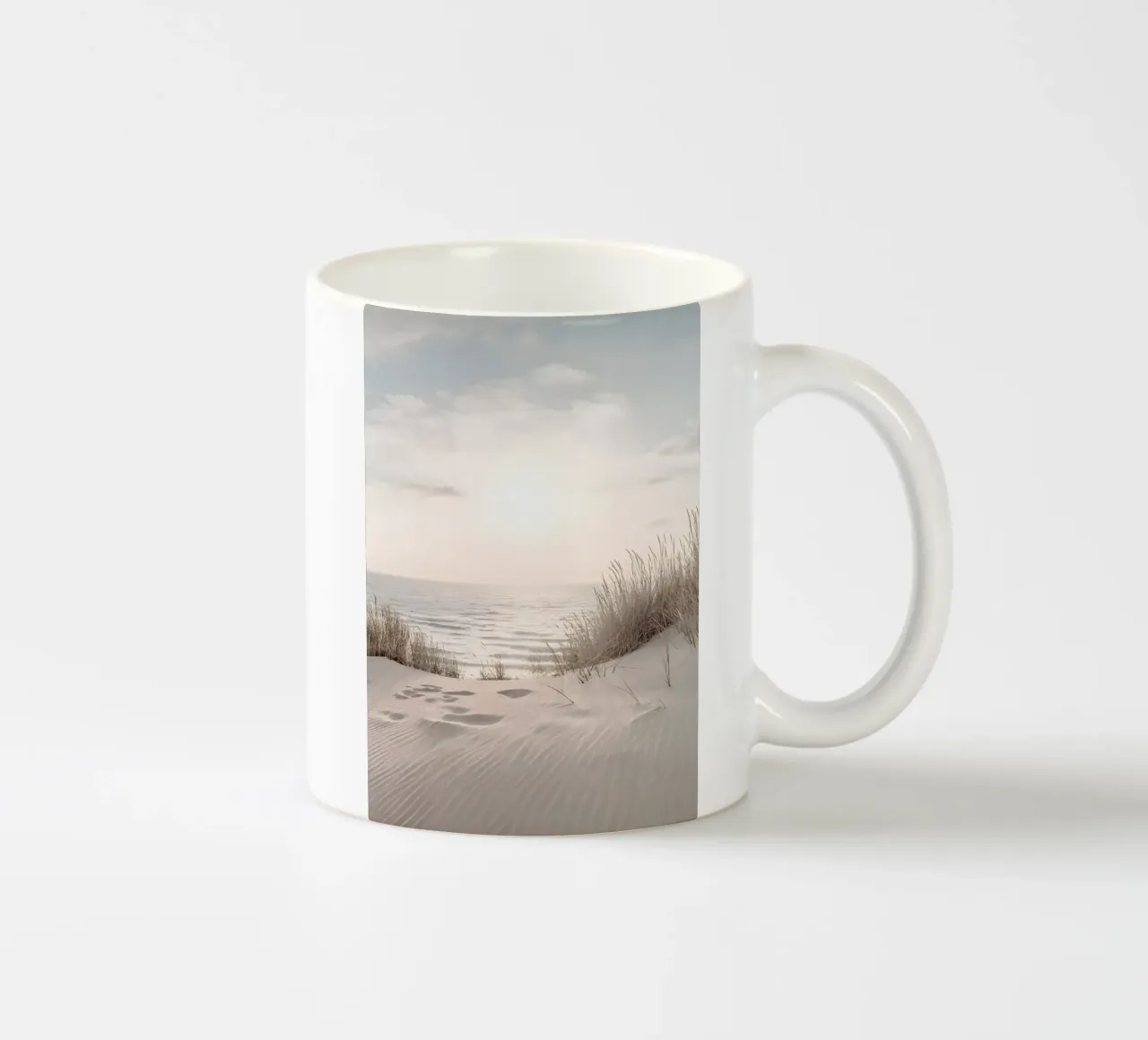 spiaggia beige minimalsm tazza in ceramica da mitaco