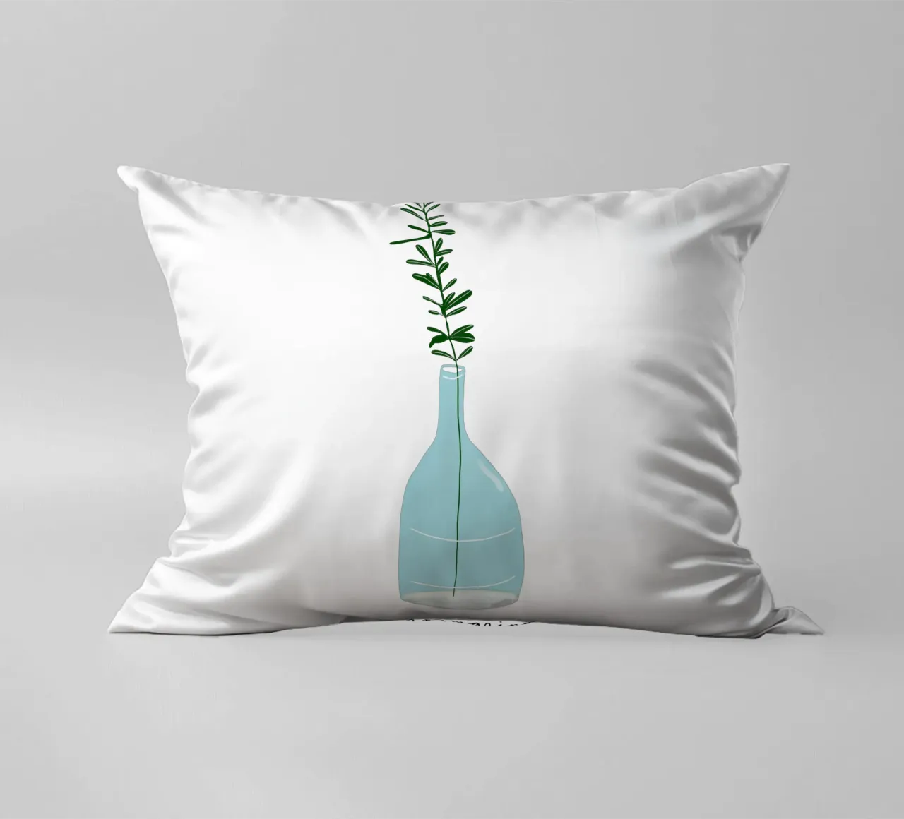 Rosemary in a Blue Vase – Minimalist Botanical Art Print cuscino da Studio Patruschka