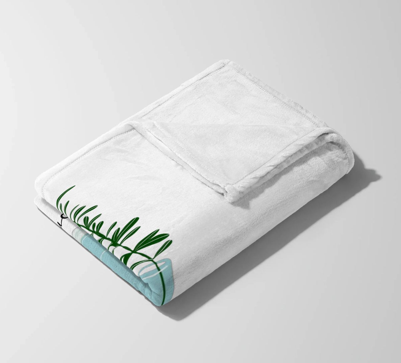 Rosemary in a Blue Vase – Minimalist Botanical Art Print coperta in pile da Studio Patruschka