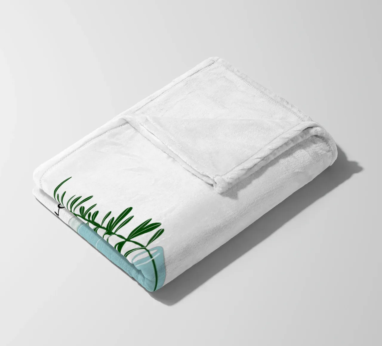 Rosemary in a Blue Vase – Minimalist Botanical Art Print coperta in pile da Studio Patruschka