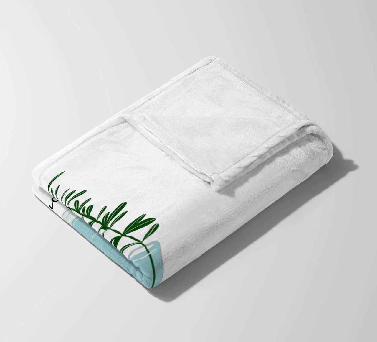 Rosemary in a Blue Vase – Minimalist Botanical Art Print coperta in pile da Studio Patruschka