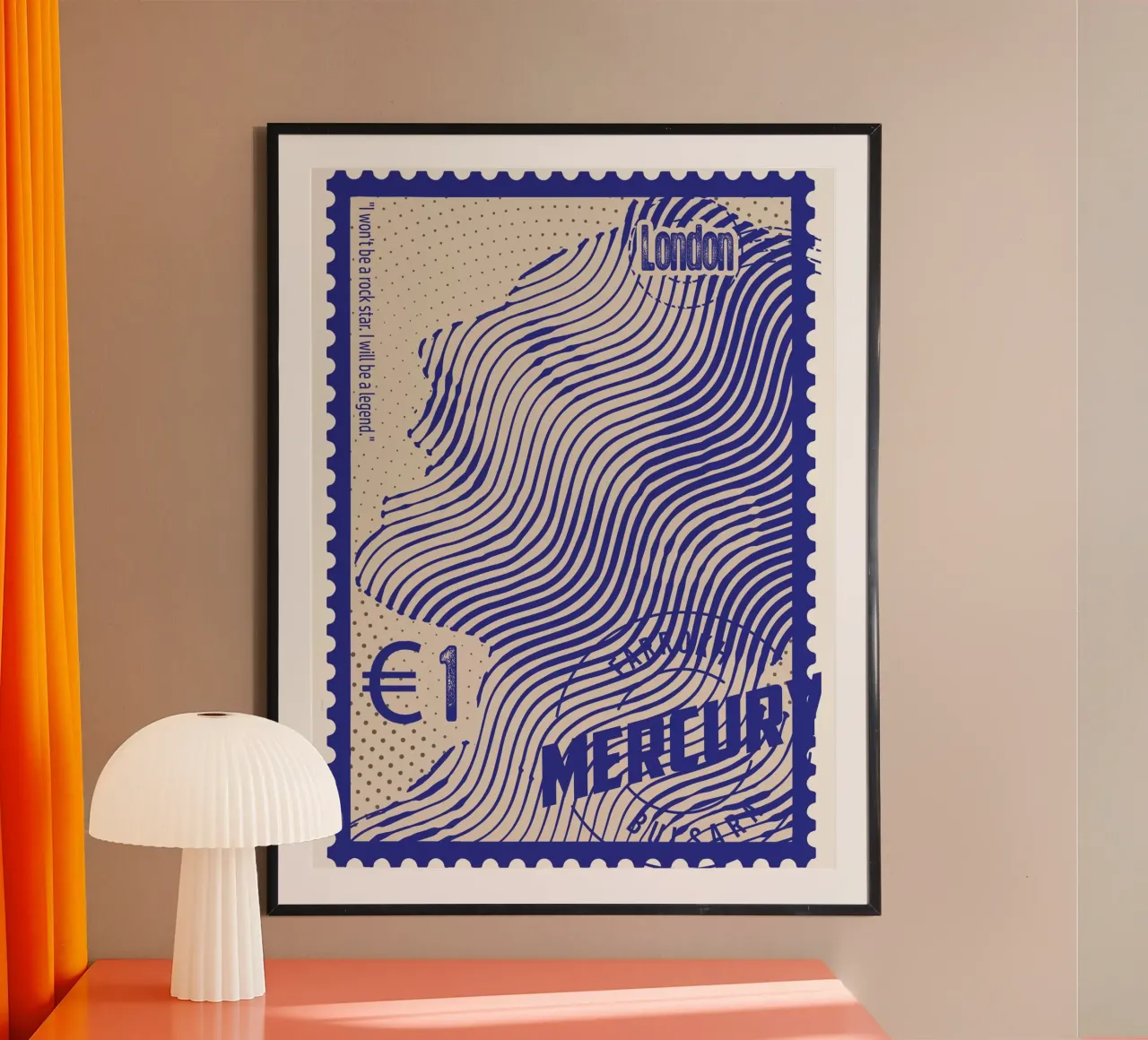 Francobolli Freddie Mercury arte poster da Doa Project