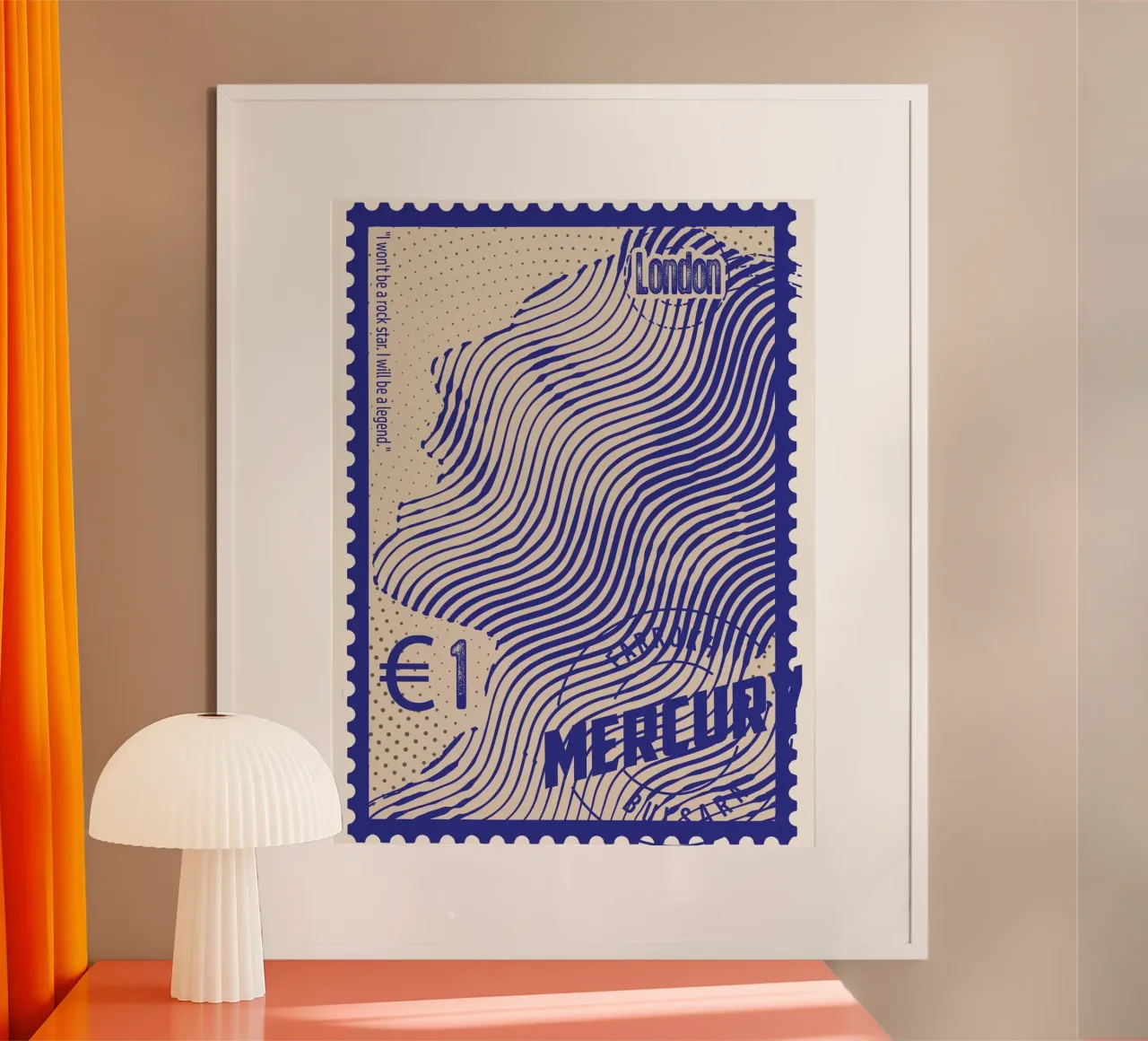 Francobolli Freddie Mercury arte poster da Doa Project