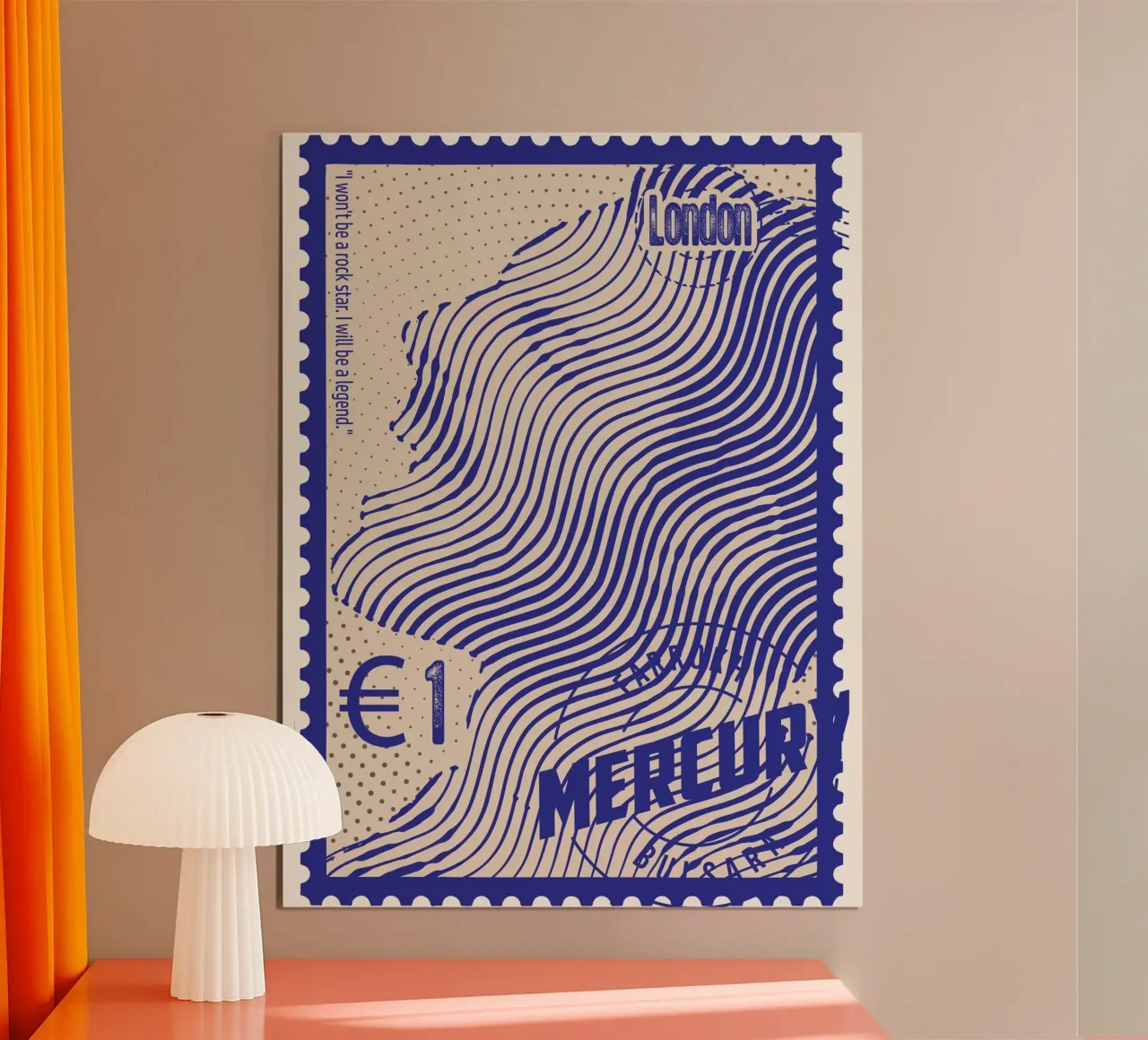 Francobolli Freddie Mercury arte poster da Doa Project