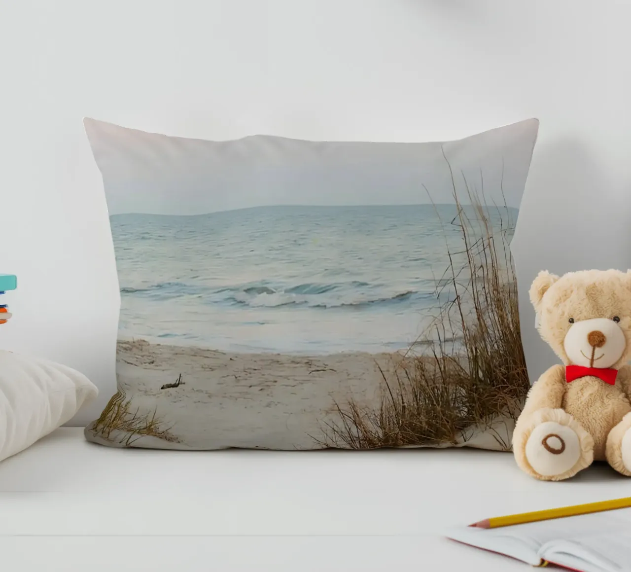 spiaggia beige minimalsm cuscino da mitaco