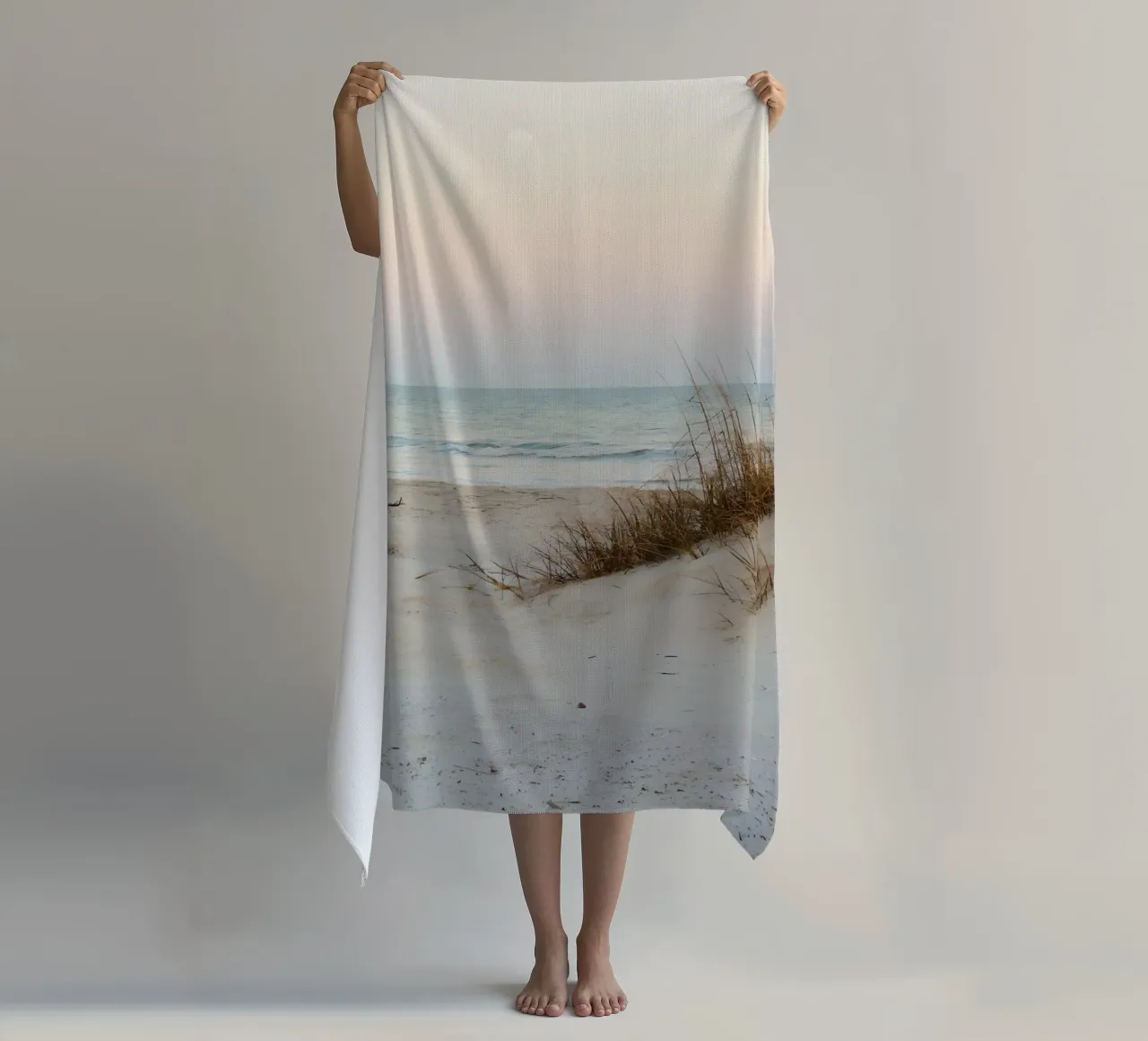 spiaggia beige minimalsm telo mare da mitaco