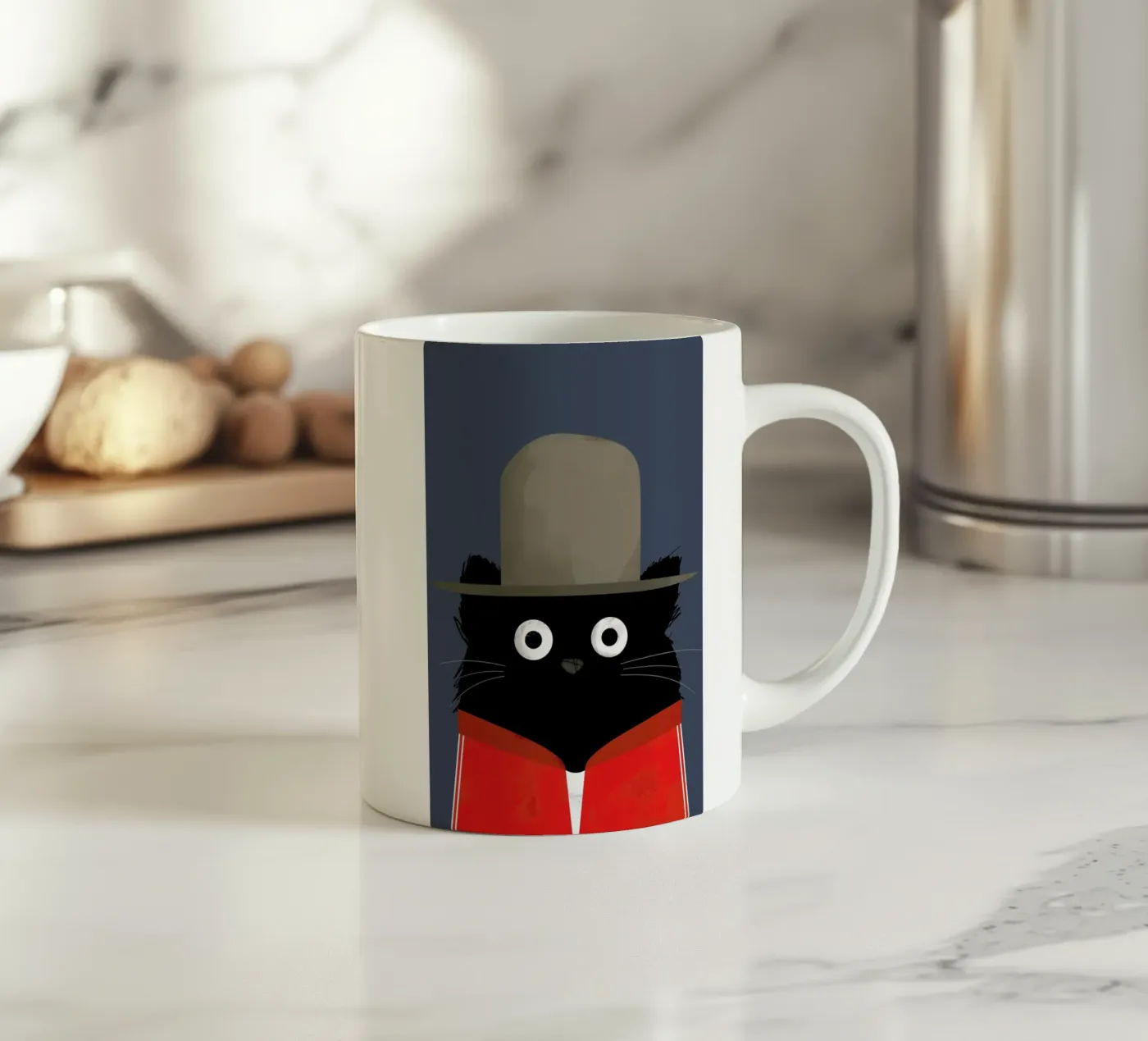 Cat - Pharrell ceramic mug by Doozal