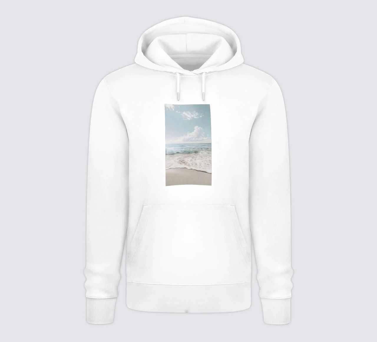 spiaggia beige minimalsm felpa con cappuccio da mitaco
