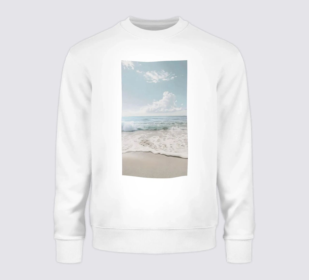 spiaggia beige minimalsm felpa da mitaco