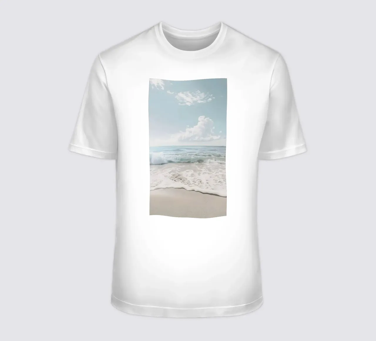 spiaggia beige minimalsm t-shirt da mitaco