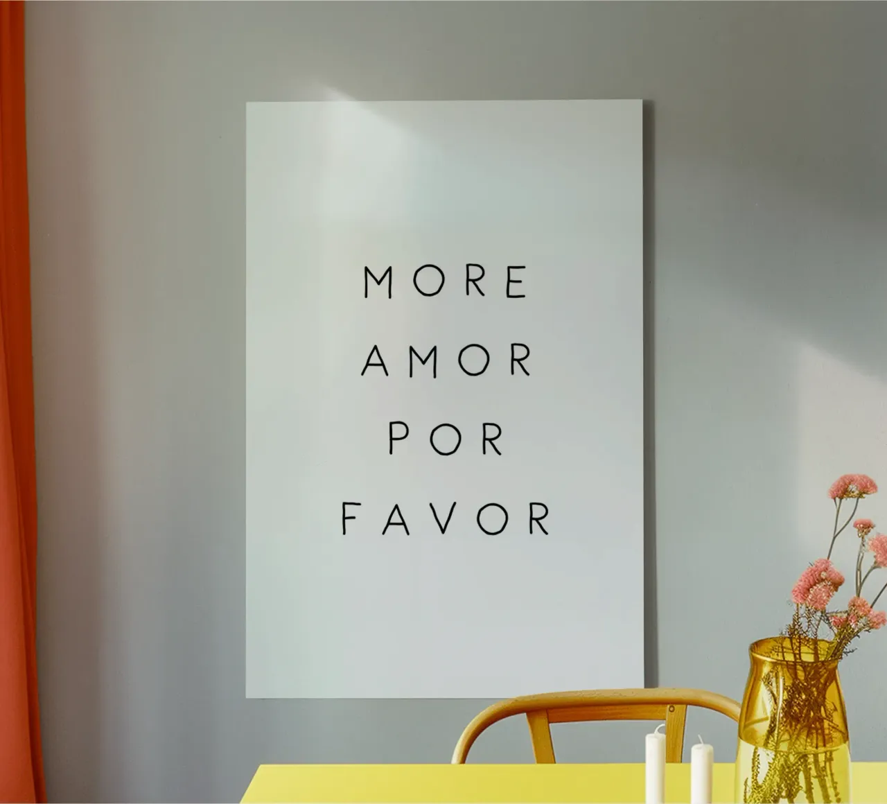 More Amor Por Favor canvas van Mottos by Sinan Saydik