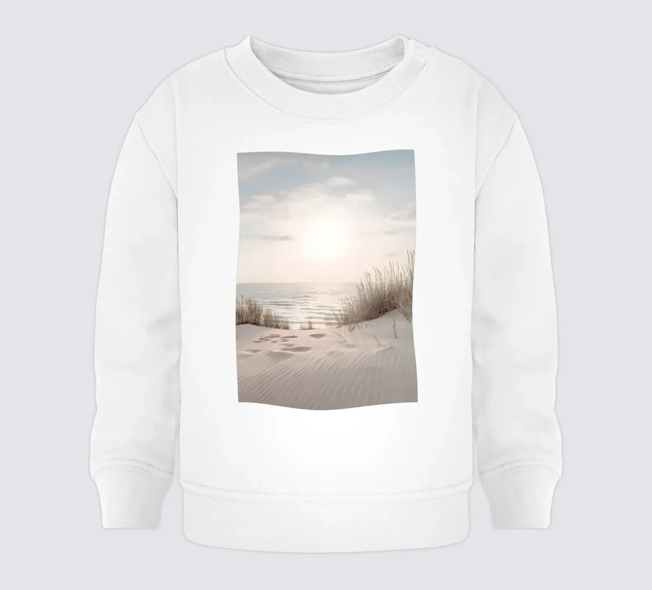spiaggia beige minimalsm felpa neonato da mitaco