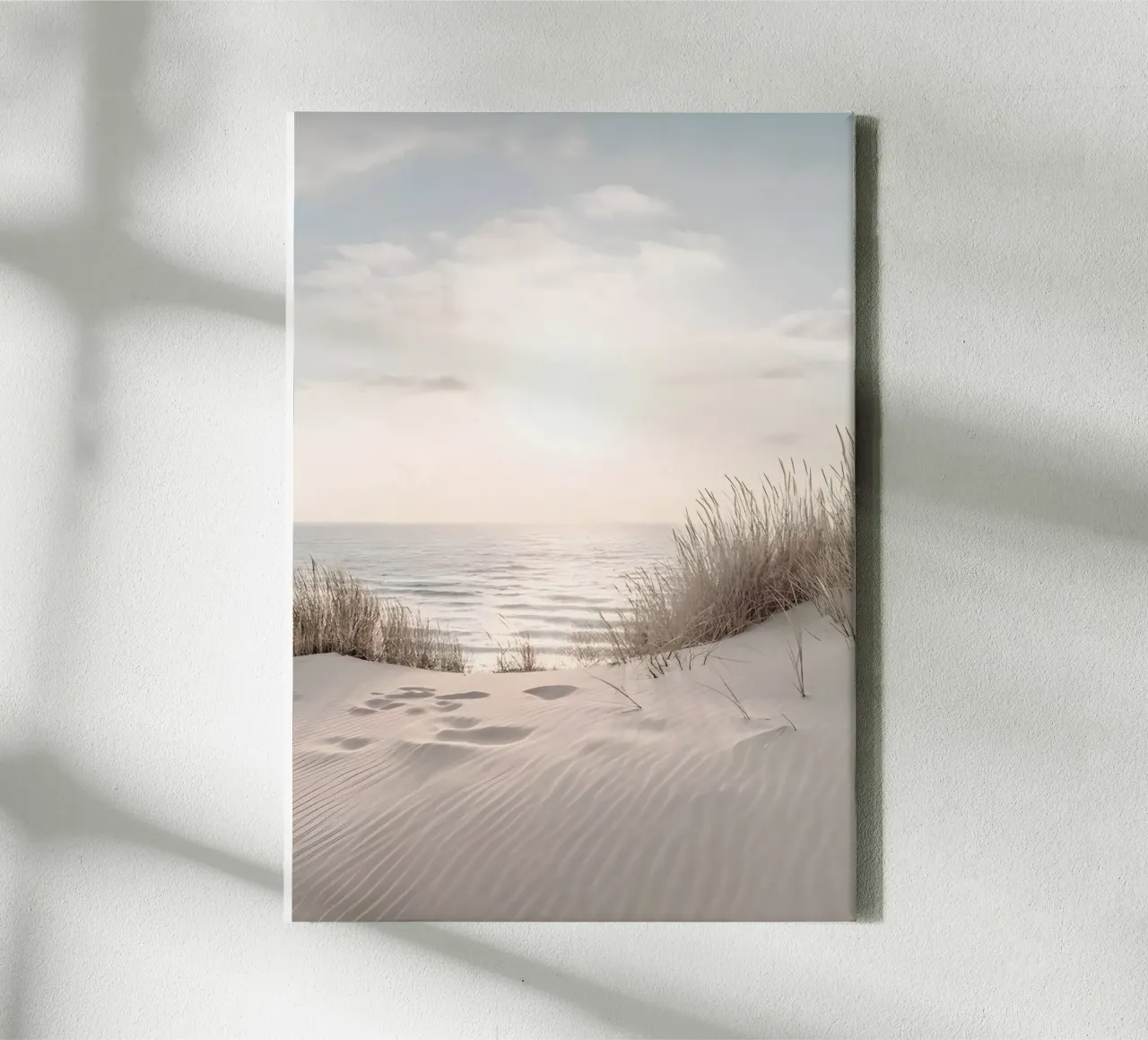 spiaggia beige minimalsm tela con Cornice a cassetta da mitaco