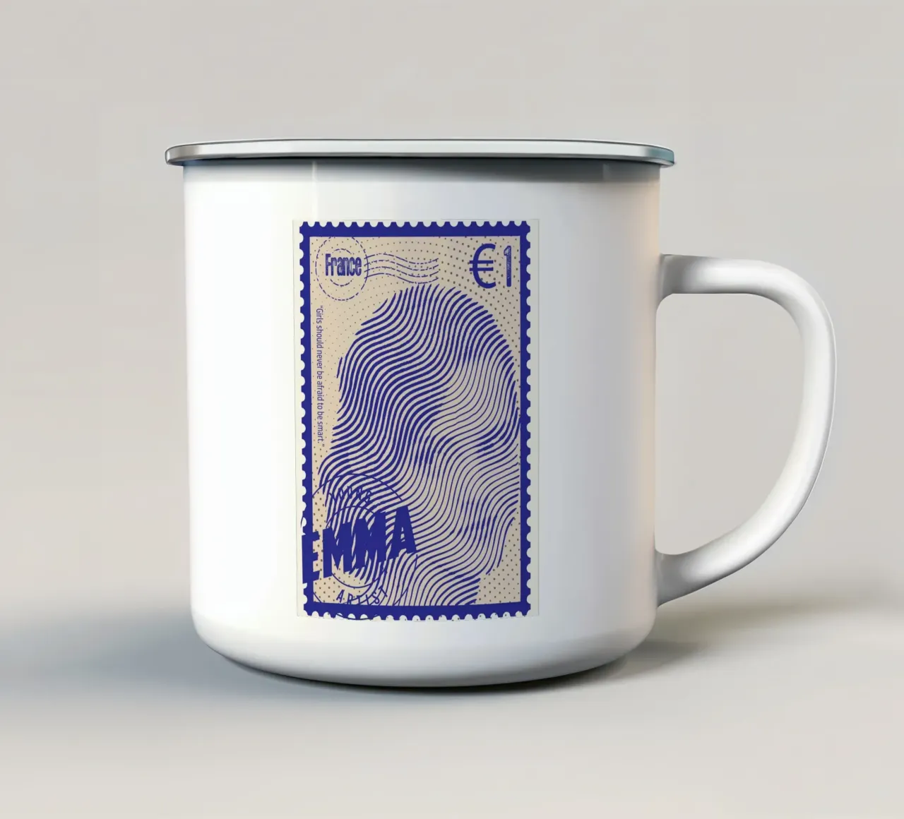Emma Watson francobolli arte tazza in smalto da Doa Project