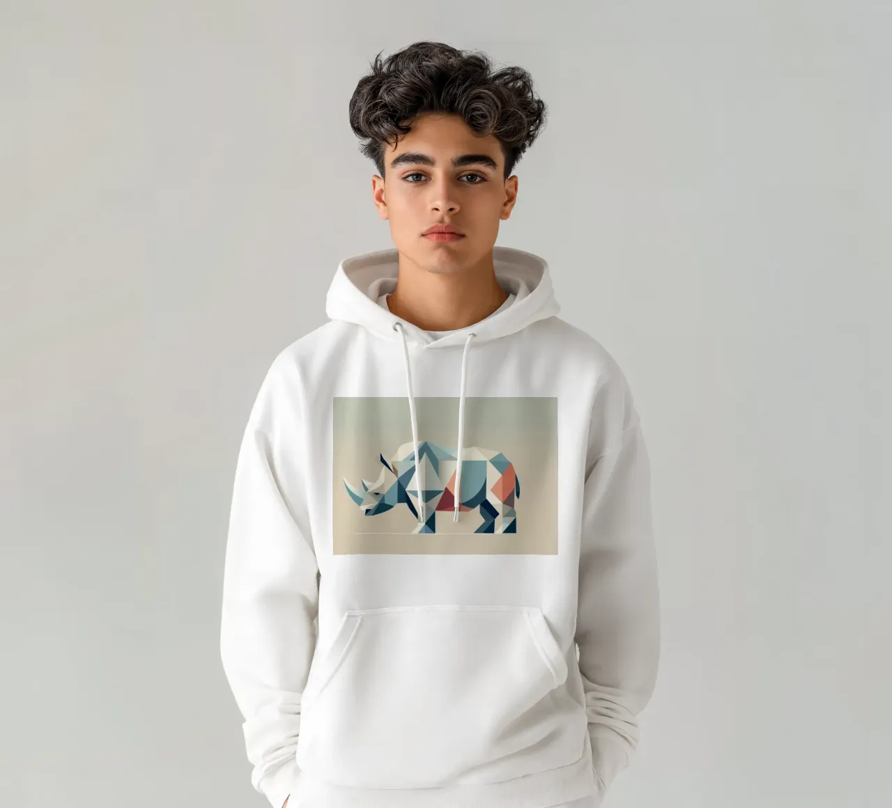 Rinoceronte geométrico - Poderosa elegancia sudadera con capucha de namosh