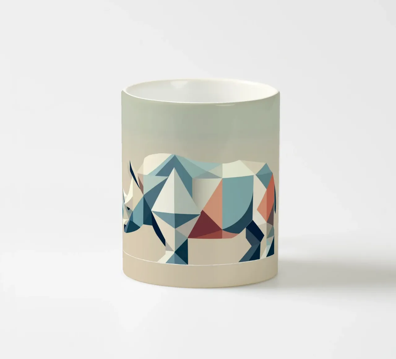 Geometric rhinoceros - Powerful elegance ceramic mug by namosh