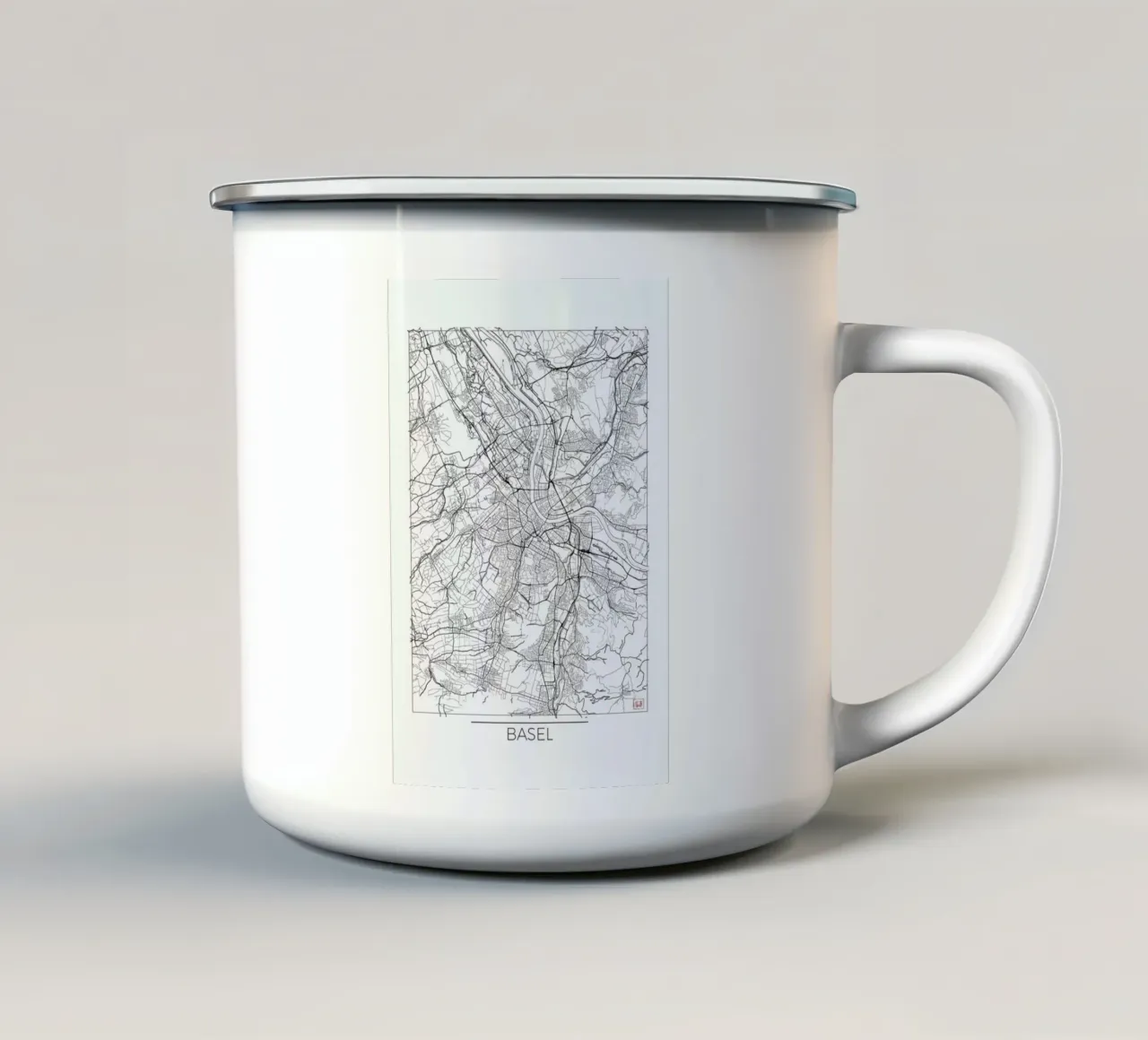 Basel Minimal Emaille Tasse von Hubert Roguski