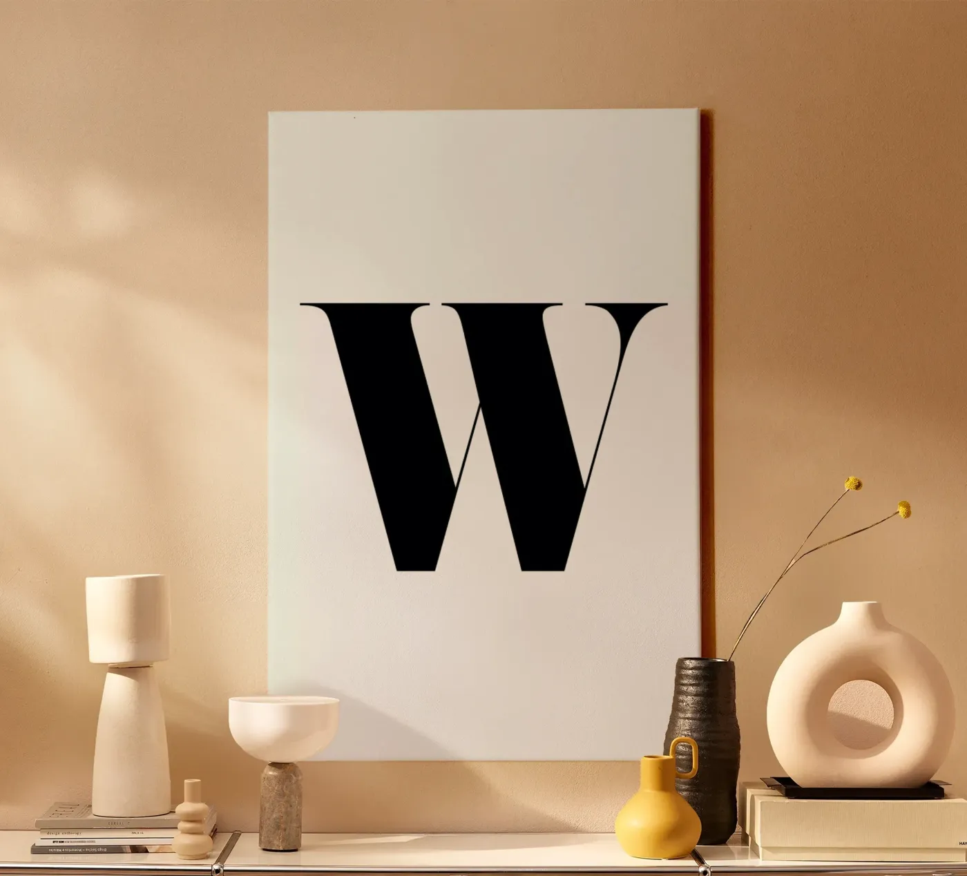W canvas van Mottos by Sinan Saydik