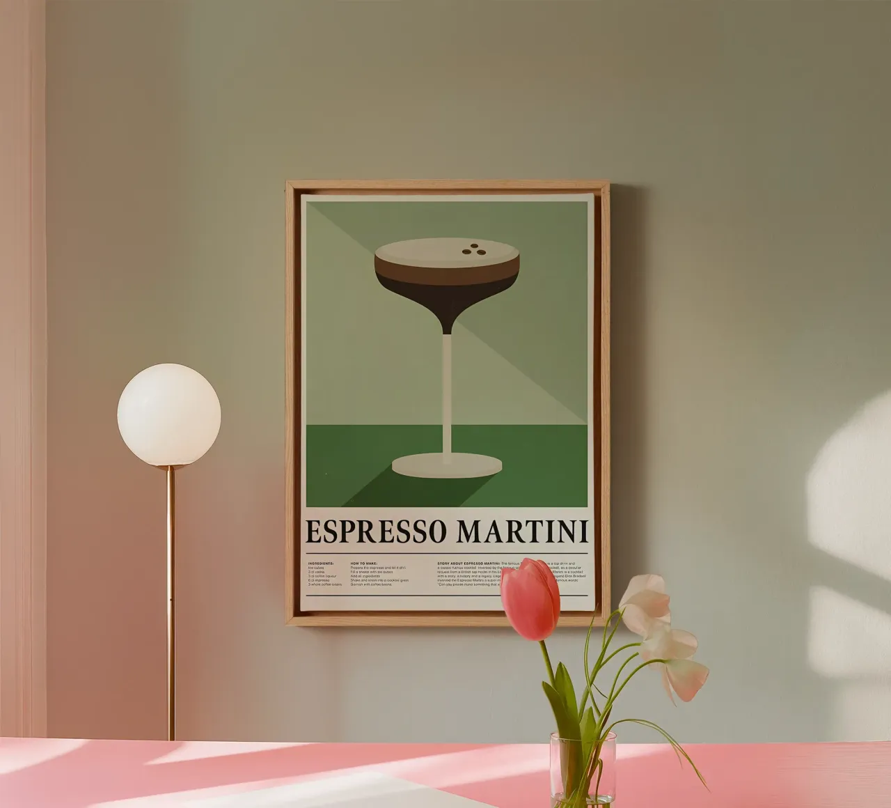 Martini espresso lienzo con Marco flotante de Manhmai
