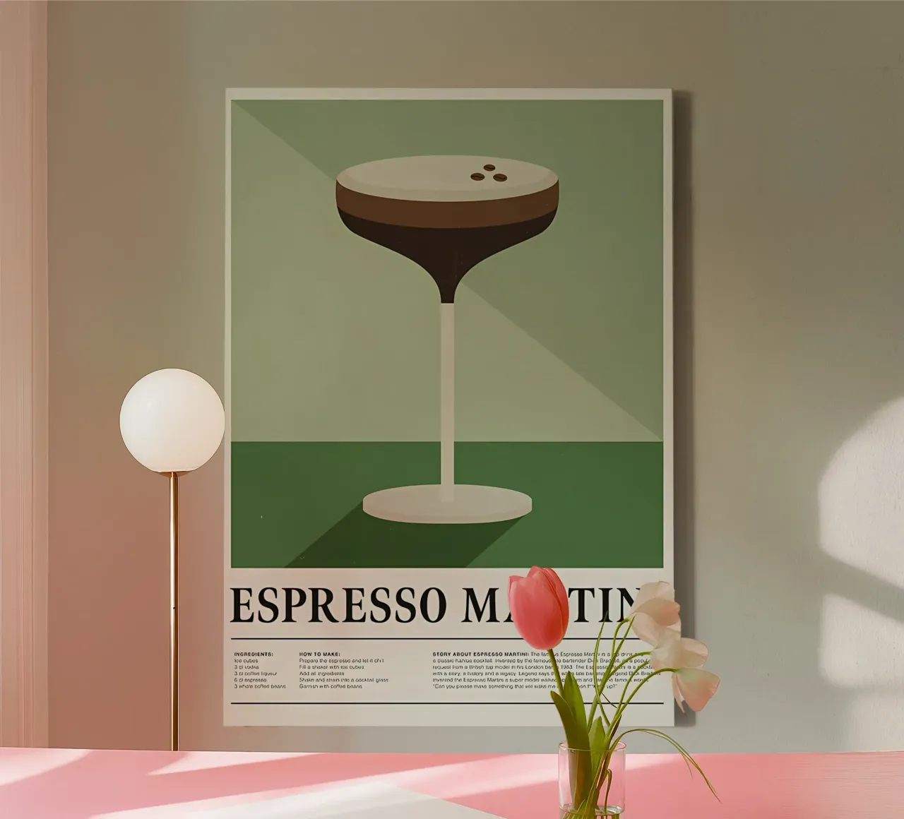 Martini espresso lienzo con Marco flotante de Manhmai