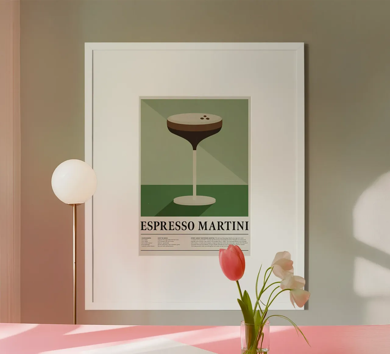Espresso Martini poster con telaio in legno da Manhmai