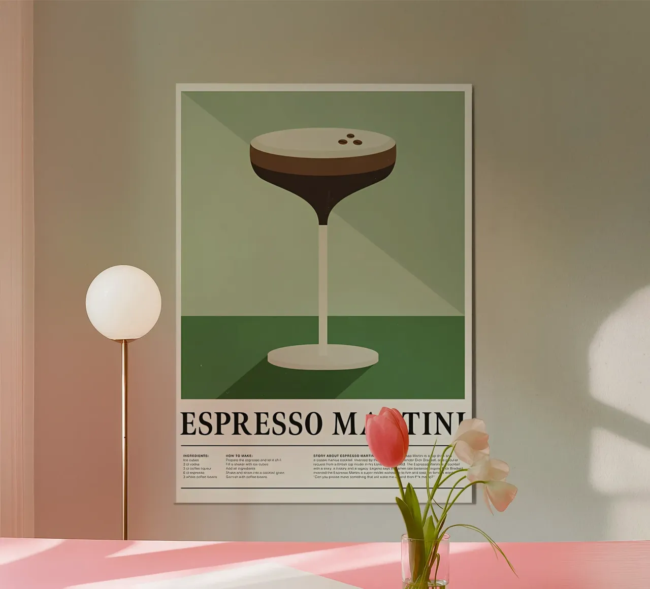 Espresso Martini poster con telaio in legno da Manhmai