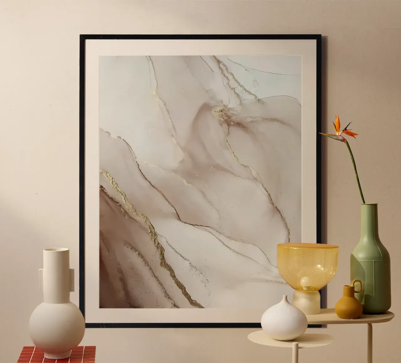 Abstract beige Marble No1 Poster von mitaco