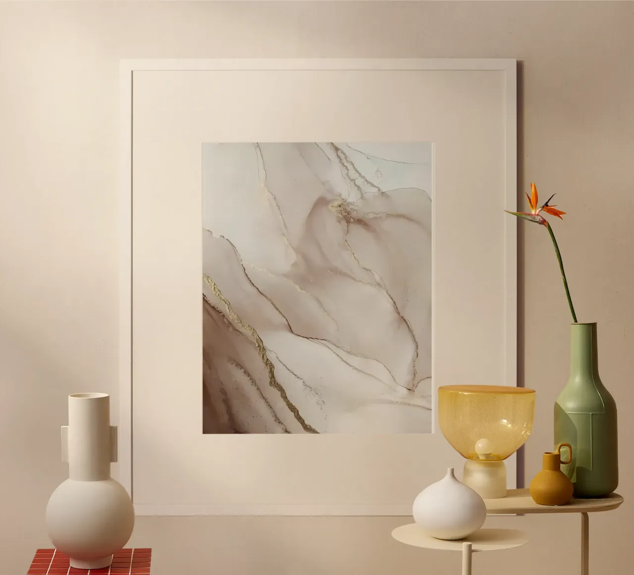 Abstract beige Marble No1 Poster von mitaco
