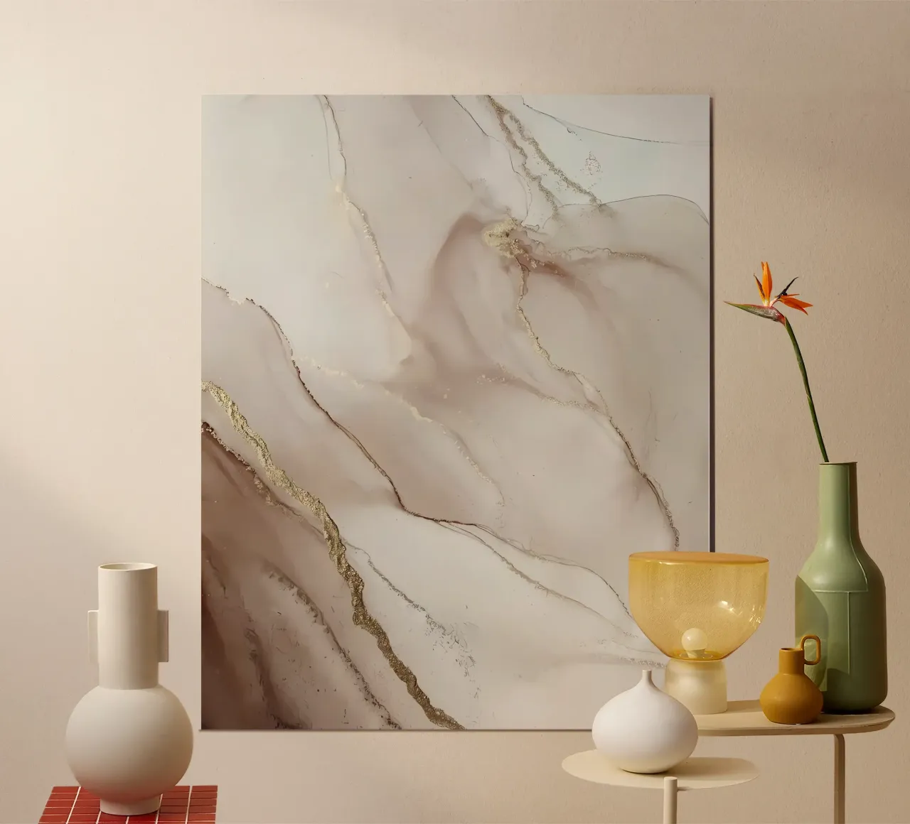 Abstract beige Marble No1 Poster von mitaco