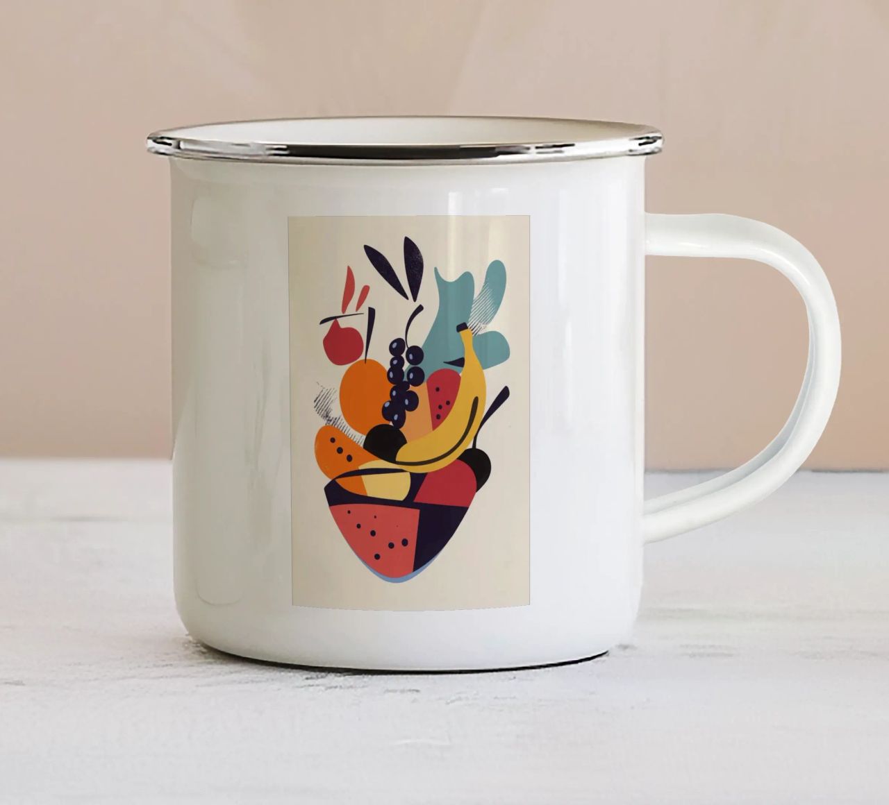 Un'esplosione di sapori fruttati tazza in smalto da Pop and Fruits - Affiches & posters