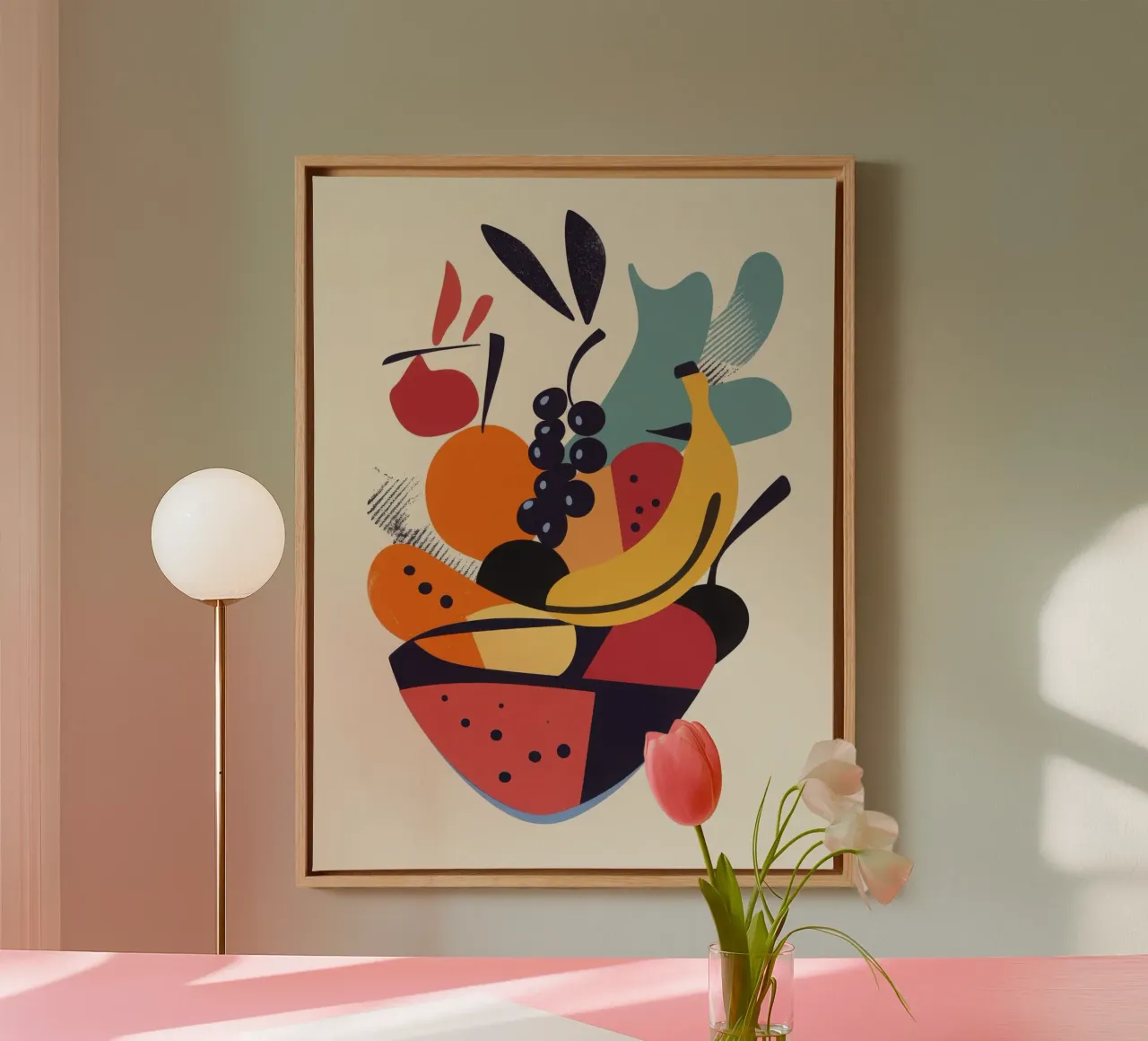 Un'esplosione di sapori fruttati tela con Cornice a cassetta da Pop and Fruits - Affiches & posters