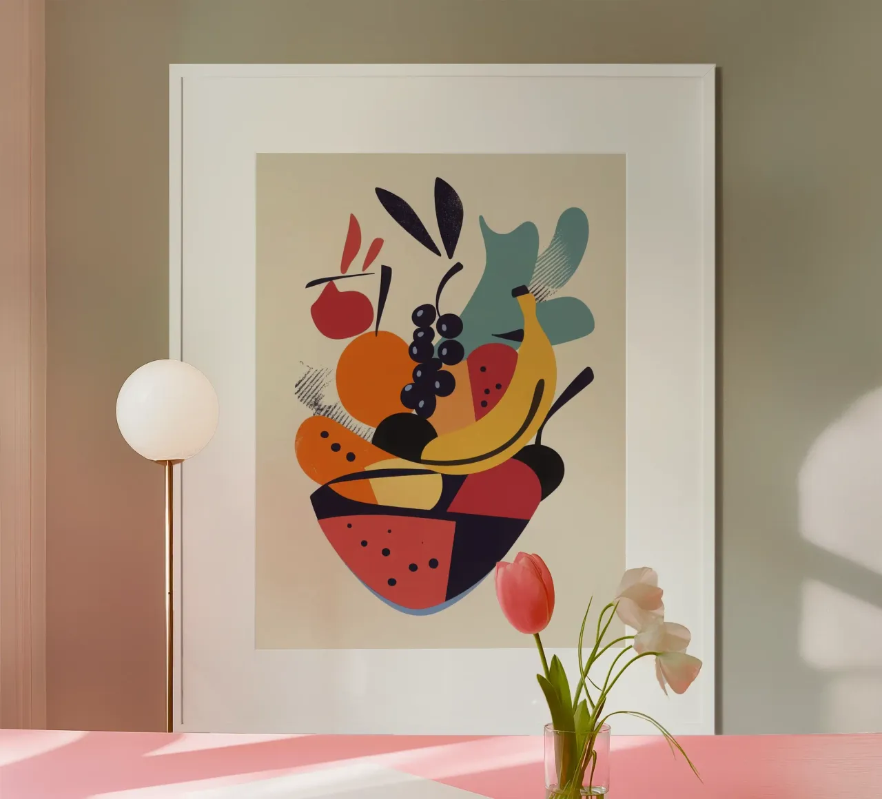 Un'esplosione di sapori fruttati poster con telaio in legno da Pop and Fruits - Affiches & posters