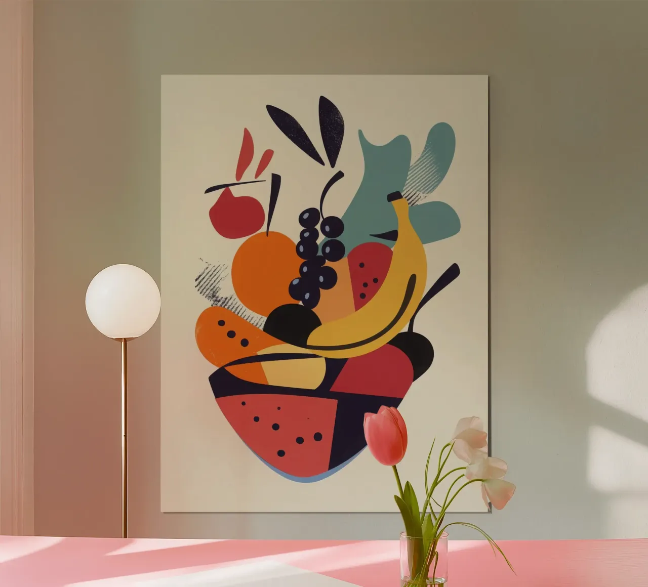 Un'esplosione di sapori fruttati poster con telaio in legno da Pop and Fruits - Affiches & posters