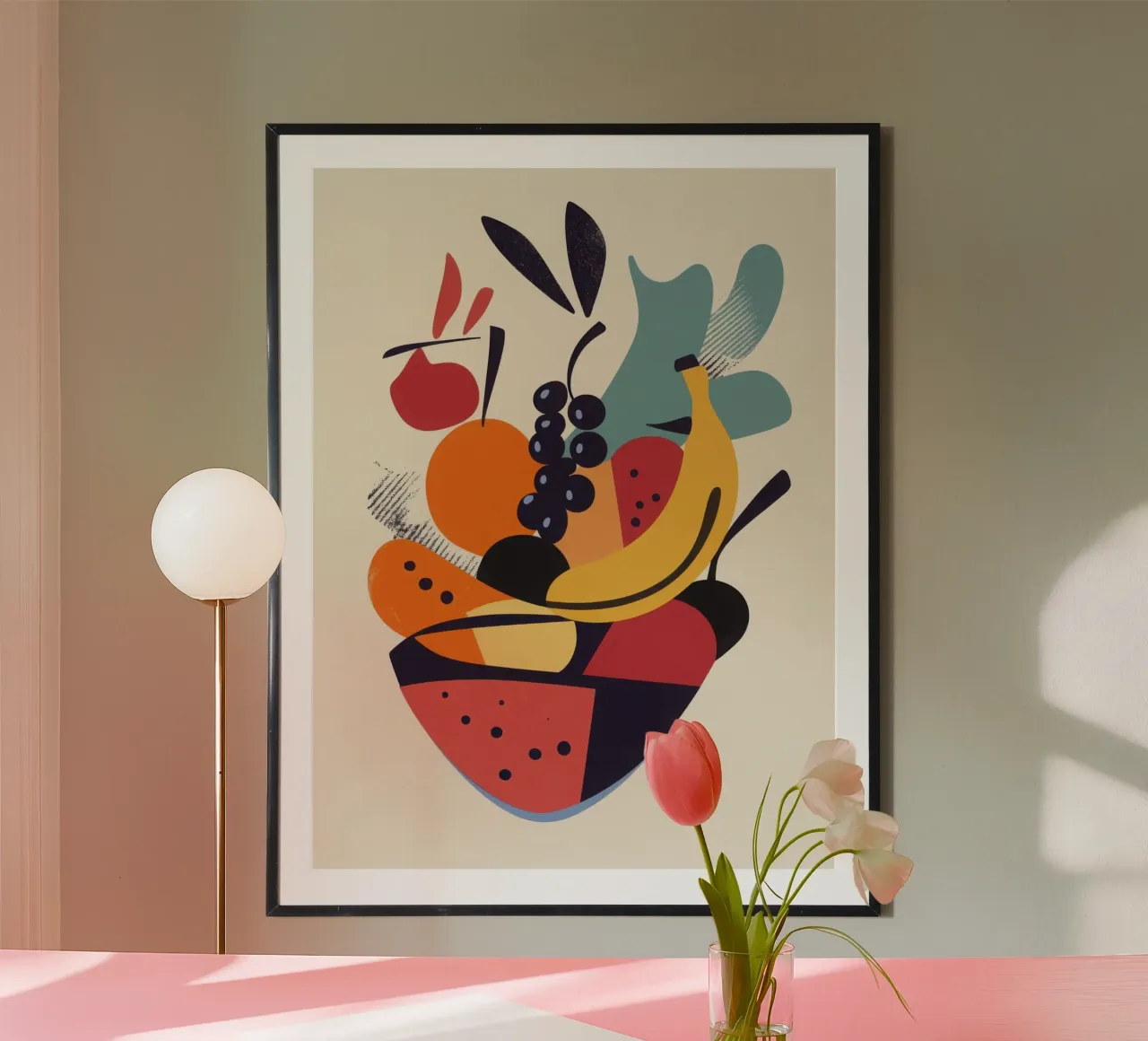 Un'esplosione di sapori fruttati poster con telaio in legno da Pop and Fruits - Affiches & posters