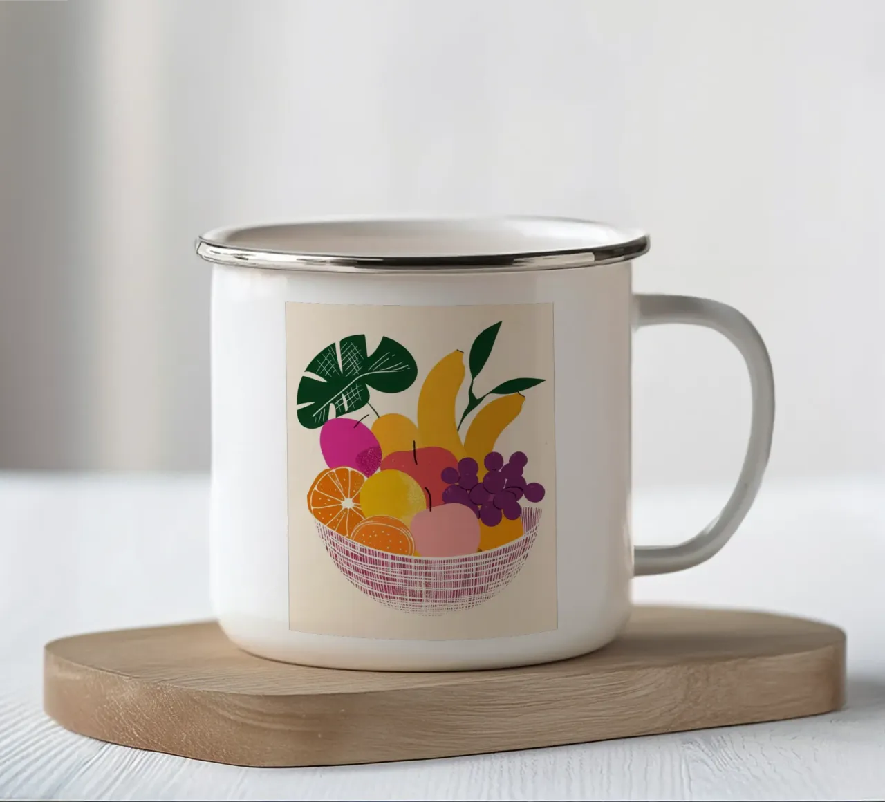 Cestino colorato e ricco di vitamine tazza in smalto da Pop and Fruits - Affiches & posters
