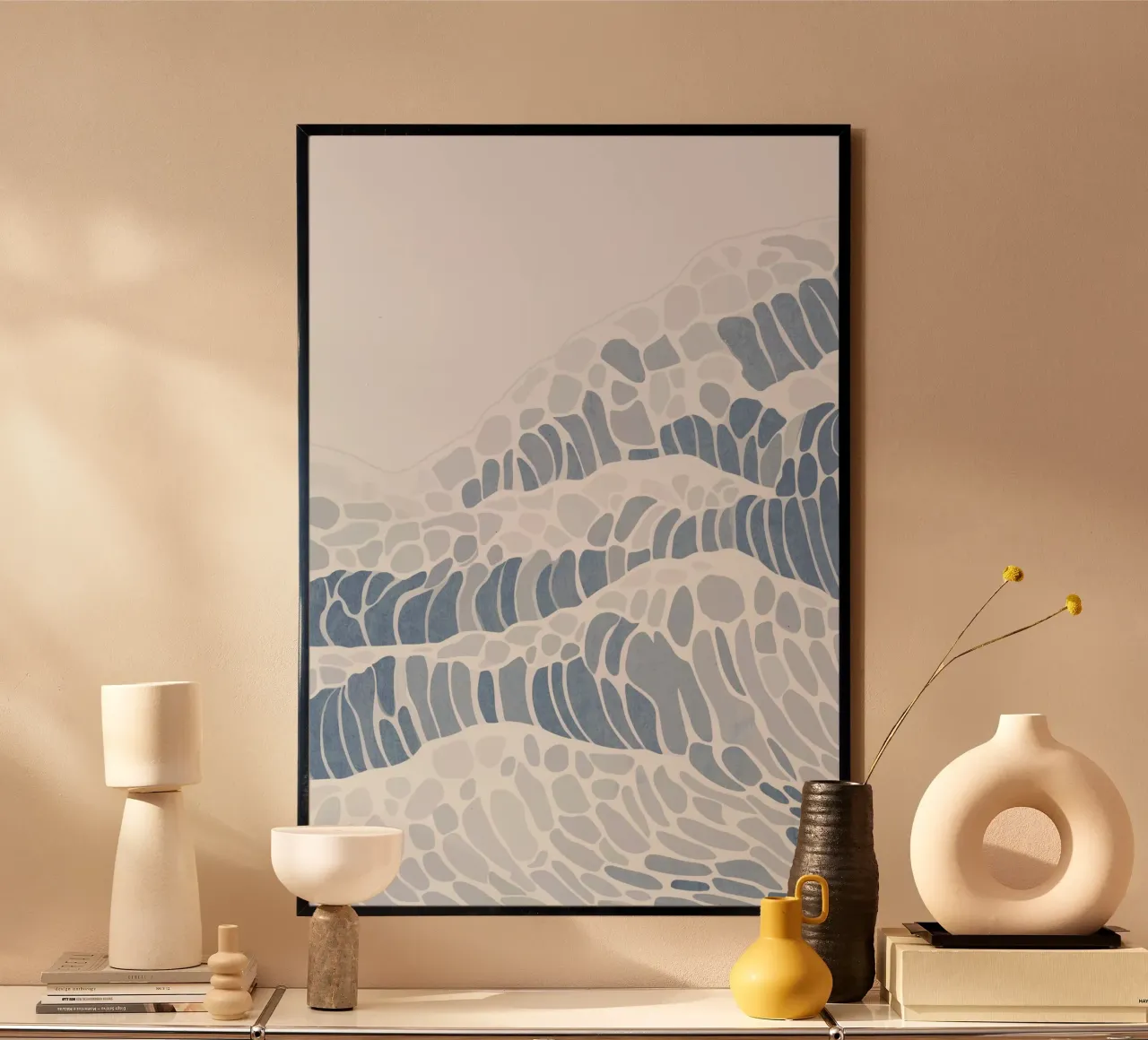 Abstract Ocean Wave Art poster by Melloi Art Print