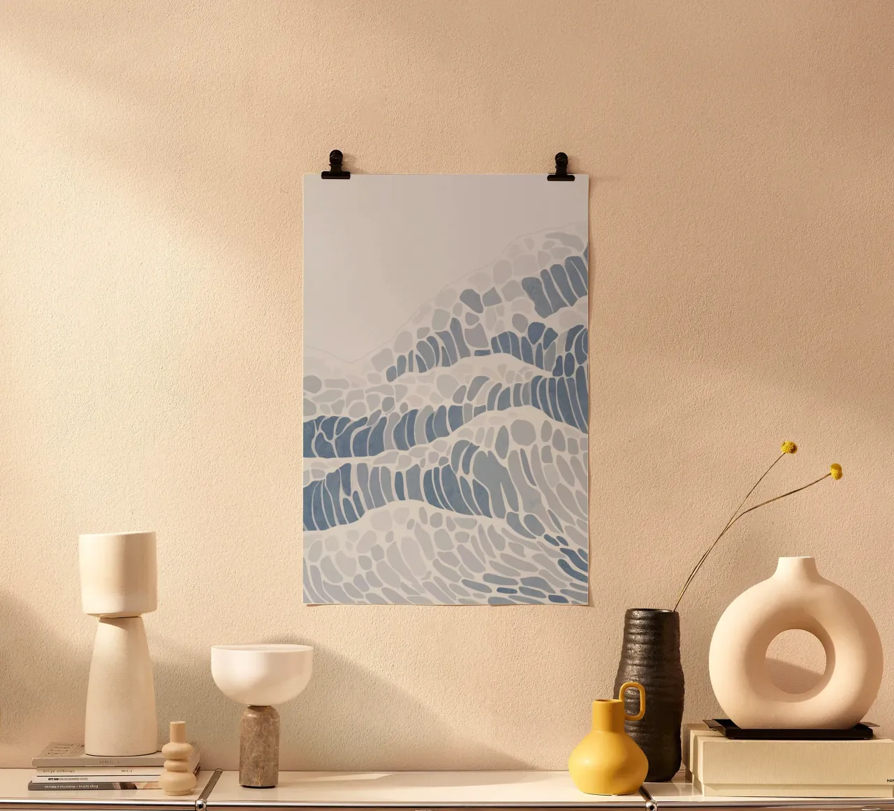 Abstract Ocean Wave Art poster by Melloi Art Print